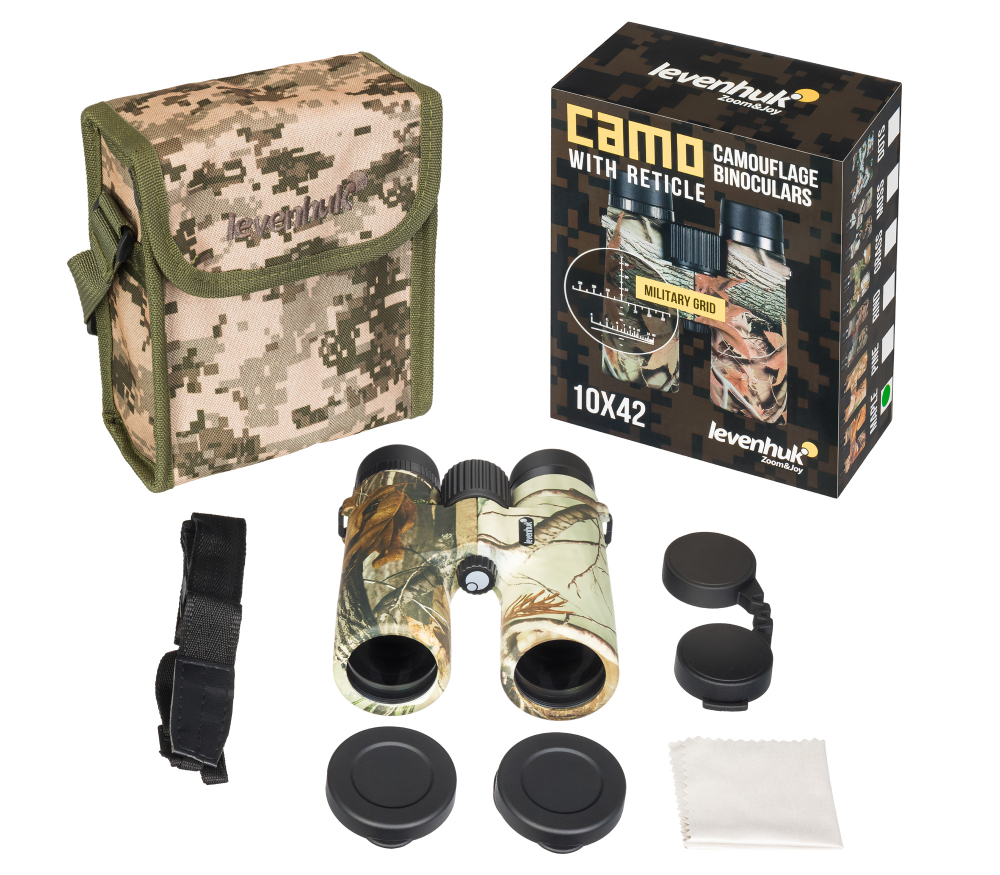 Бинокль Levenhuk Camo Maple 10x42 с сеткой