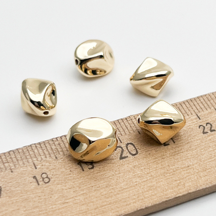 Бусина, цвет золото, размер 10,5*9,5 мм, цена за 1 шт