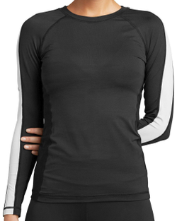 Женская футболка теннисная (dł. Рукава) Björn Borg Stockholm Sleeve Stripe T-shirt W - black beauty