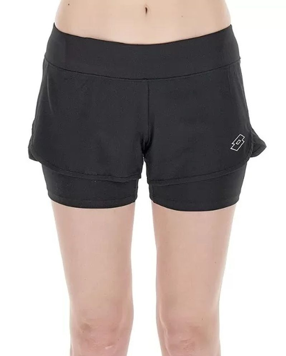 Женские Шорты теннисные Lotto Tech и D4 Short - all black