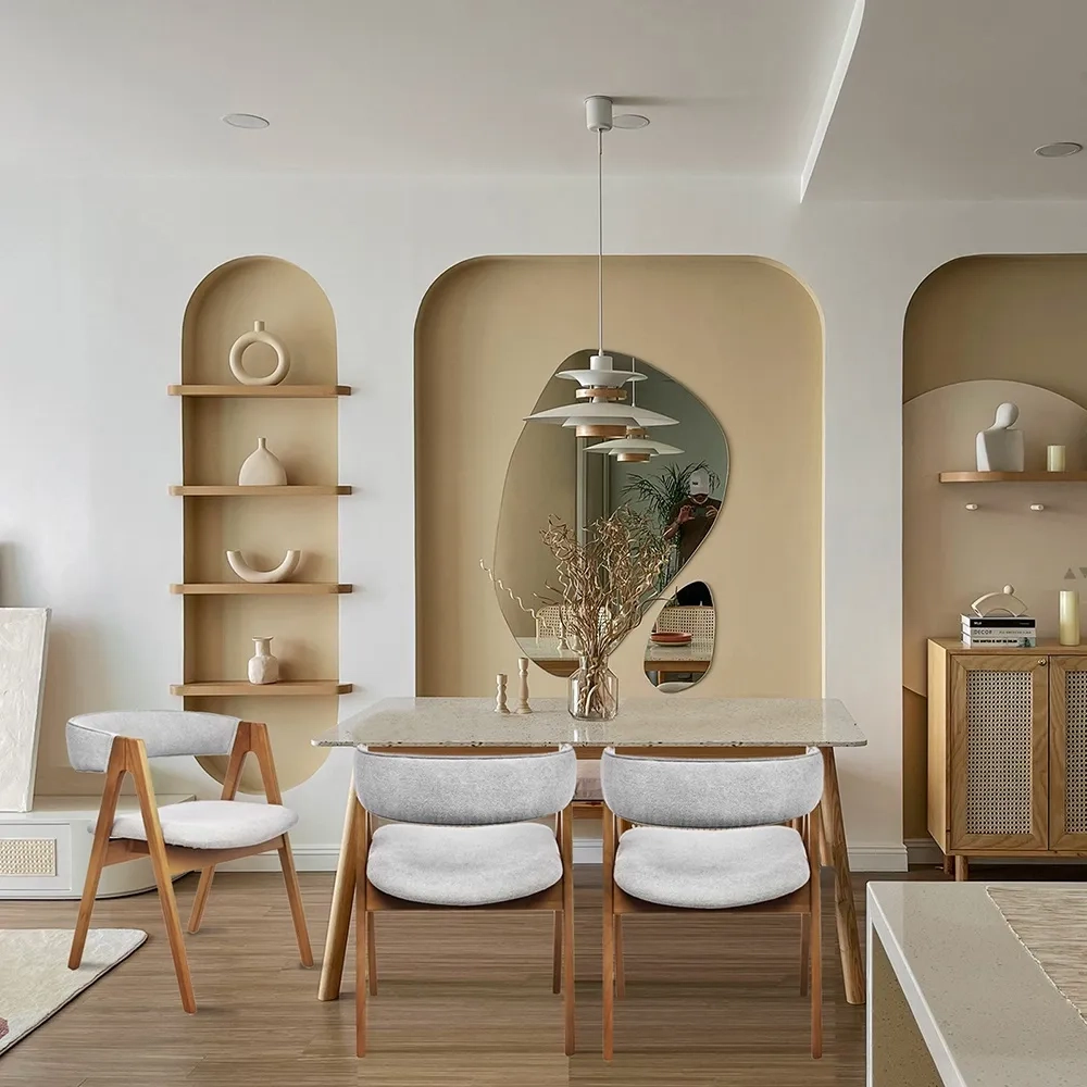 Стул Bradex Home Alan серый букле с ножками цвета орех