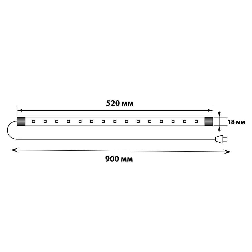 ULT-P81-10W-10000K IP66 CLEAR Светильник для аквариумов светодиодный линейный. 520мм. Пластик. Спектр для аквариума. TM Uniel