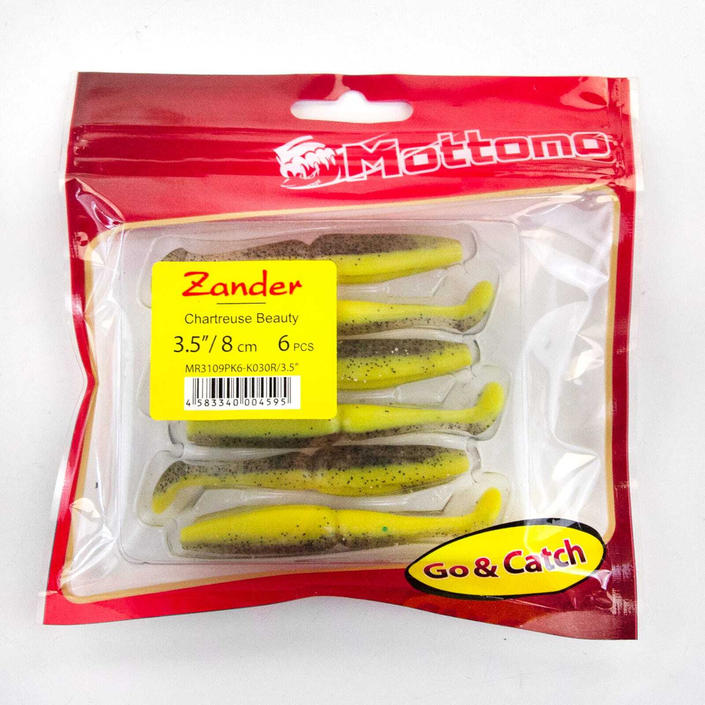 Виброхвост Mottomo Zander (80мм, 3.5гр), 6шт/уп