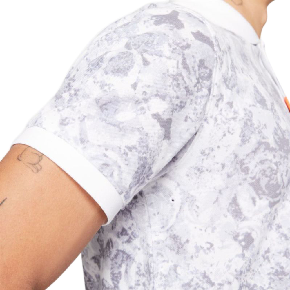 Мужское теннисное поло Nike Dri-Fit Printed Slim Fit Polo - white/white