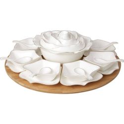 МЕНАЖНИЦА 8-МИ СЕКЦИОННАЯ НА ДЕРЕВЯННОЙ ПОДСТАВКЕ "ЦВЕТОЧНАЯ СИМФОНИЯ" D=47 СМ (КОР=2ШТ.)