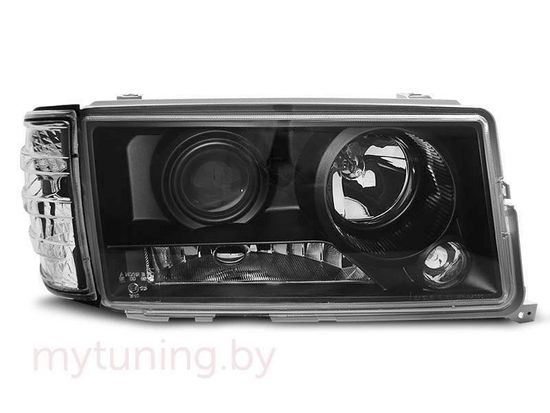 Передние фары black для Mercedes C W201
