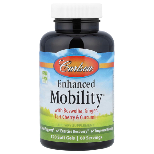 Carlson, Enhanced Mobility® с босвеллией, имбирем, вишней и куркумином, 120 капсул