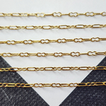 Цепочка, сталь, 2я позолота, р-р 5×2.1 мм, цена за отрезок 50 см