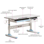 Растущая парта Fundesk Fiore (1200×600 мм)