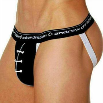 Мужские трусы джоки Andrew Christian Black Football Jockstrap