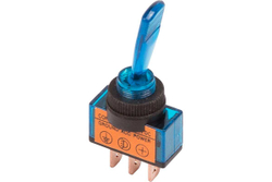 Тумблер REXANT 12v 20а (3c) on-off однополюсный с синей подсветкой (asw-13d) 36-4371