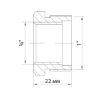 Футорка 1'' - 3/4'' нар/вн VRT® никель