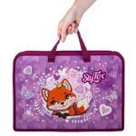 Папка на молнии с ручками ЮНЛАНДИЯ А4, 1 отделение, пластик, ширина 40 мм, "Sly fox", 270945