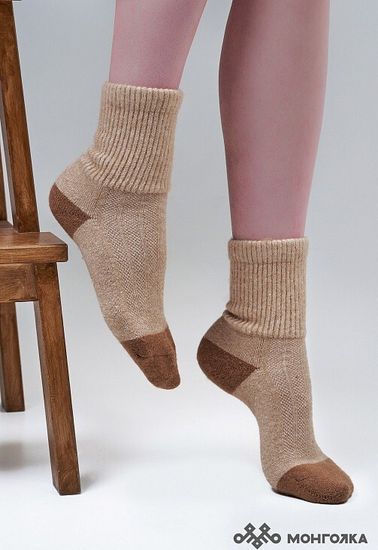Носки из  монгольской шерсти Рыжие