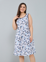 Платье П-012/рогожкабеж-веточки
