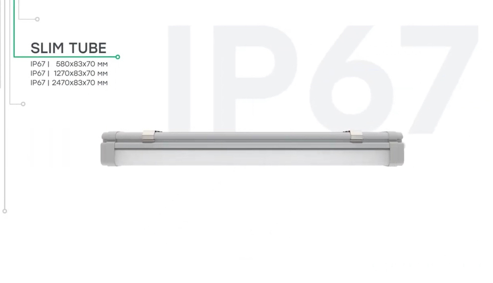 Светильник LED ДСП Slim-16/TUBE (IP67, 5000K) с проходной проводкой 580х83х70мм CSVT