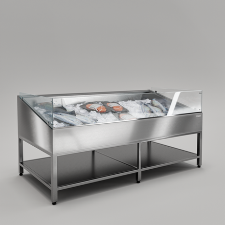 Нейтральная витрина для выкладки рыбы на льду (без охлаждения) Finist VF/1500
