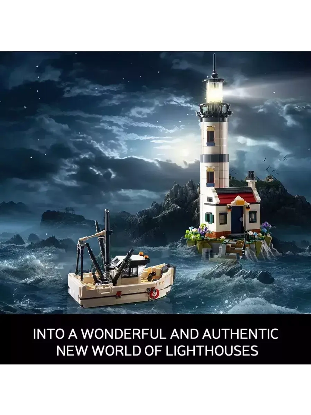 Конструктор Маяк и рыболовное судно 1677 деталей