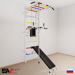 Шведская стенка Sv Sport усиленная 656 (Турник рукоход/Брусья/Скамья/Канат/Трапеция)