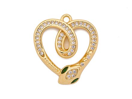 Подвеска "Змея" 19мм, со стразами