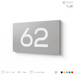 Табличка с номером 62 на дверь квартиры, для офиса, кабинета, аудитории, склада, серая 120х70 мм, Айдентика Технолоджи
