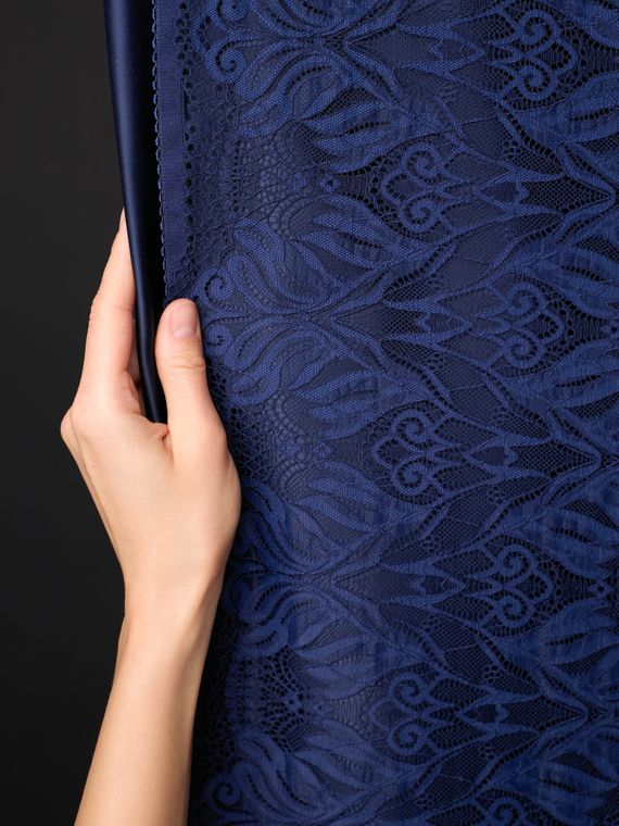 03-294 Кружево эластичное 24 см, темно-синий 061