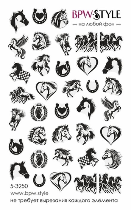 BPW.Style Слайдер-дизайн Лошади подковы черный, 3250