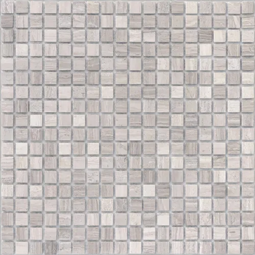 Мозаика из натурального камня Travertino Silver MAT 15x15x4 Pietrine 4 mm серый