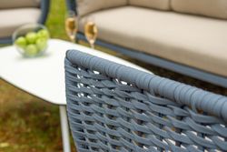 "Фиджи" лаунж-зона 5-местная плетеная из роупа (веревки), каркас алюминиевый темно-серый, роуп синий (KT18-014)