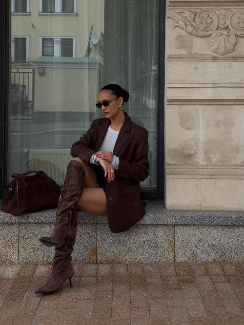 Жакет OVER из вискозы коричневый