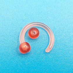 Микроциркуляр 8 мм с шариками 3 мм для пирсинга, толщина 1,2 мм. Яркий акрил