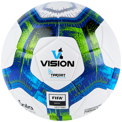 Мяч футзал. VISION Target, FS324094, FIFA Basic, р.4, 32 п. PU, 3 подкл.сл, термосшивка, бело-синий