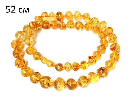Бусы из жёлтого прозрачного янтаря