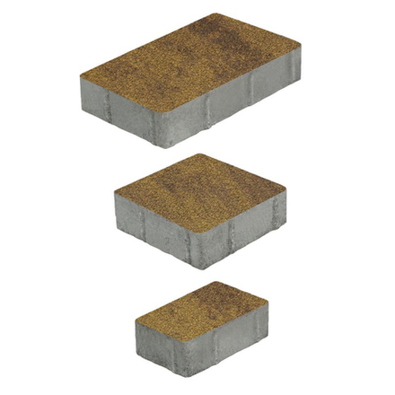 Тротуарная плитка СТАРЫЙ ГОРОД - Листопад гранит Янтарь, комплект из 3 видов плит