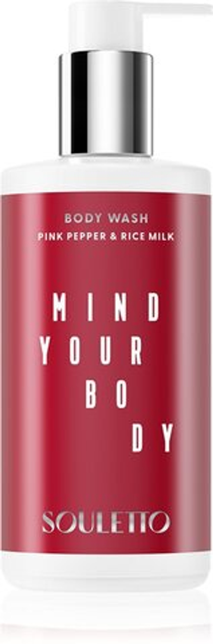 Souletto Pink Pepper & Rice Milk Body Wash - расслабляющий гель для душа расслабляющий гель для душа /   300  ml  / GTIN 8059300535264