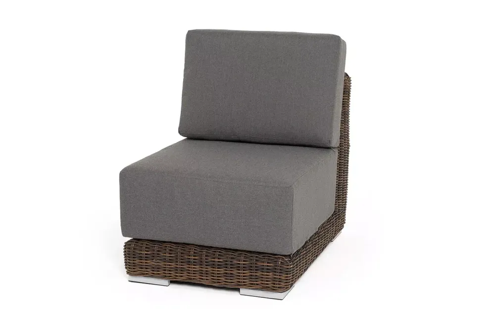 "Капри" модуль диванный прямой с подушками, цвет коричневый