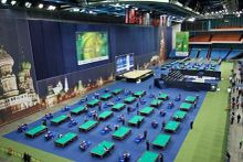 Бильярдный стол для русской пирамиды Weekend "Turnus" 12 футов, борта дуб (махагон)