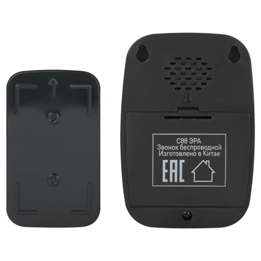 Звонок дверной ЭРА C88 беспроводной черный 38 мелодий | Электрозвонки беспроводные