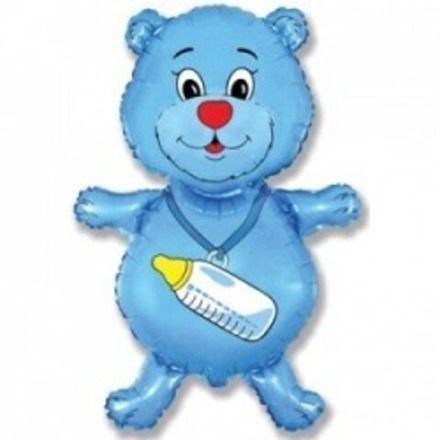 F Мини-фигура, Медвежонок мальчик (синий), 14"/38 см, 5 шт.