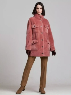 Куртка чебурашка из шерсти мериноса, лосось, SilverFox