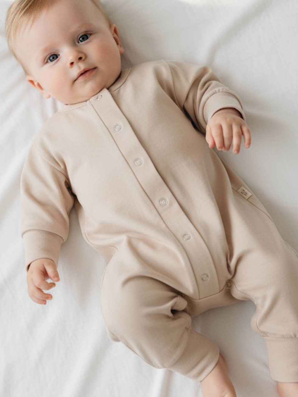Комбинезон для новорожденного бежевый