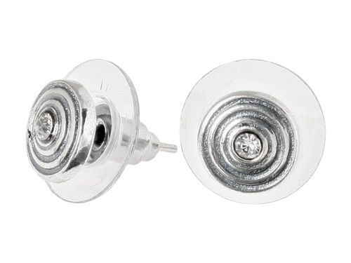 "Либей" серьги в серебряном покрытии из коллекции "Радиус" от Jenavi с замком пуссеты