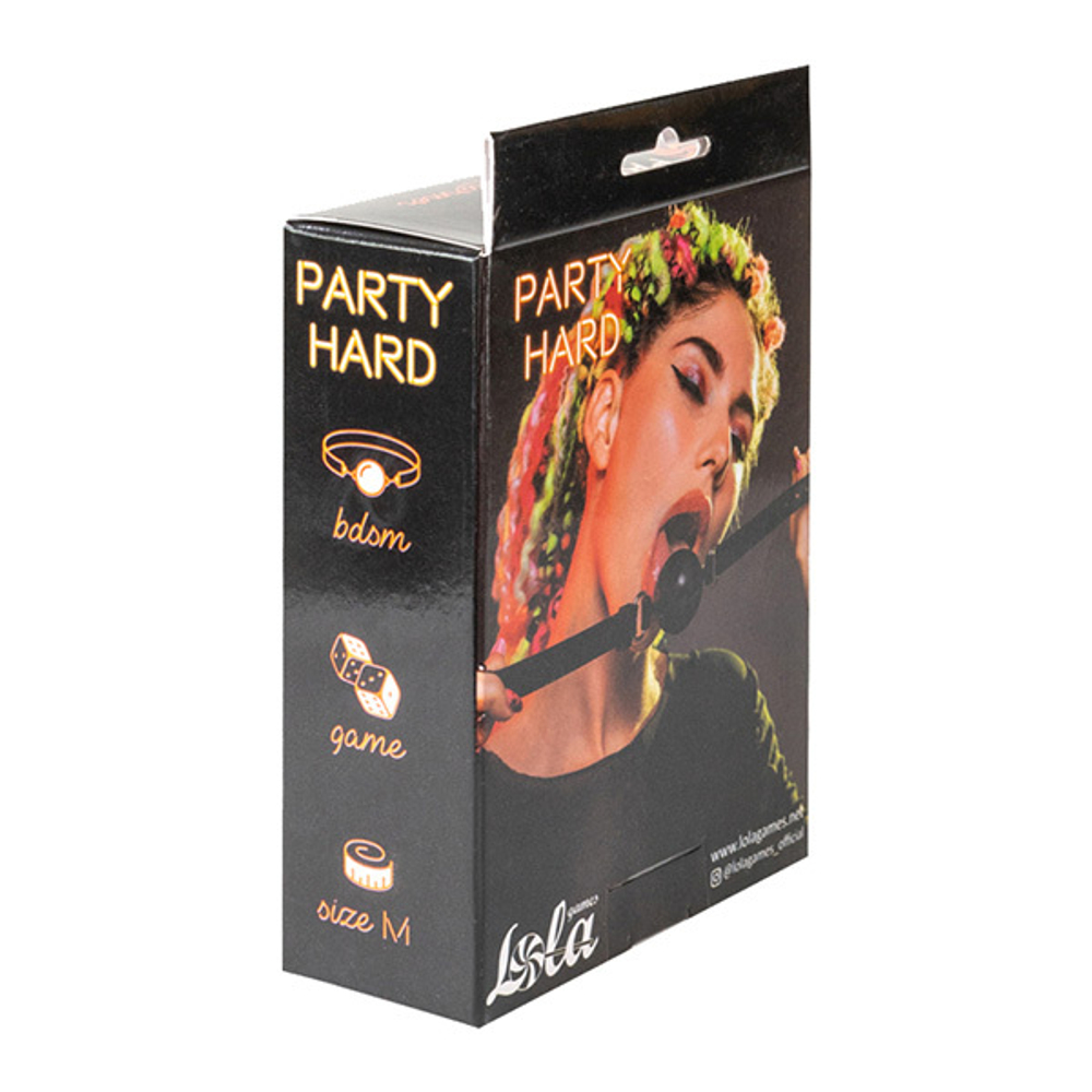Черный кляп-шарик 4,5см размер M Lola Games Party Hard Charmer 1152-02lola
