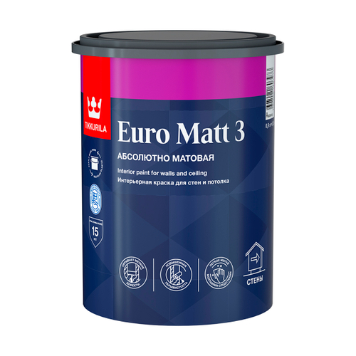 КРАСКА "EURO MATT-3" 2,7 Л (1) ИНТЕРЬЕРНАЯ "ТИККУРИЛА"