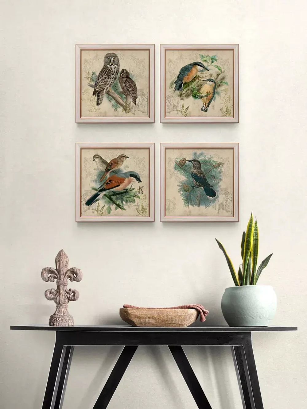 Картины на стену интерьерная на холсте 4 шт, 23*23 см