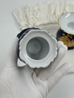 Подсвечник кобальтовый с золотыми розами