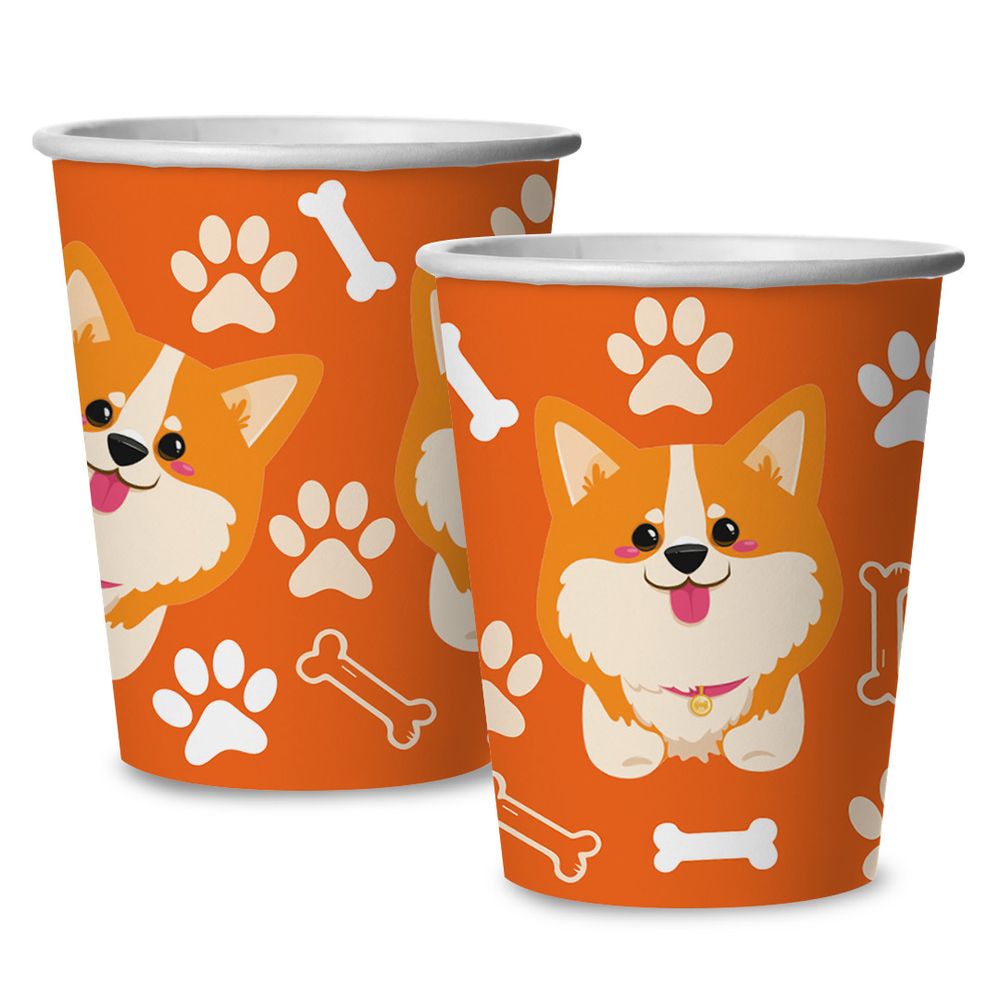 Стаканы бумажные «Корги», 250 мл, 6 шт