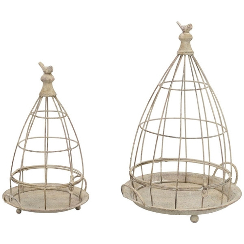 Набор из 2-х декоративных клеток "Птички" 21x19x30см/ 28,5x26x41см металл