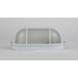 Светильник ЭРА НБП 04-60-002 Акватермо алюминий/стекло решетка IP54 E27 max 60Вт 212х105 овал белый