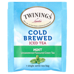 Twinings, холодный чай со льдом, зеленый чай, несладкий, с мятой, 20 порционных чайных пакетиков, 40 г (1,41 унции)
